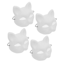 4 Leere Kunststoff Katzenmasken Mit Netz Für Halloween Cosplay