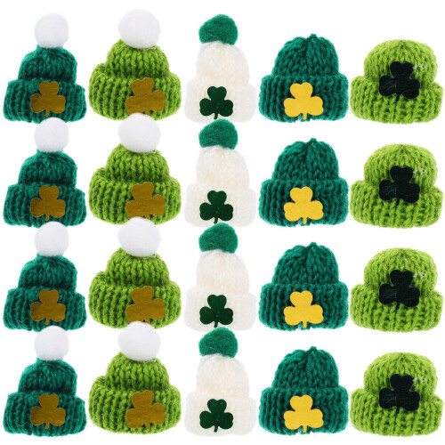 25 Teile Mini Strickmützen Bastelzubehör Für Saint-Patrick-Tag 1