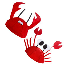 set van 2 decoratieve hoeden met kreeft- en krabontwerp (rood)