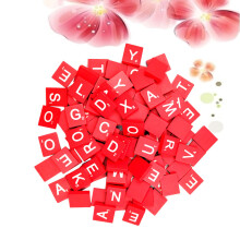 100 Rote Naturholz Chips Alphabet Puzzle Lese Rechtschreib Box