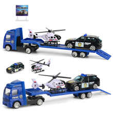 Pull Back Projekt Auto Legierungsmodell Blau Polizei Abschleppwagen