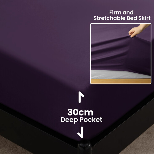 ( Plum, King) 2 Pack Waterproof Mattress Protector-30cm Deep Elastic Fitted Sheet 2