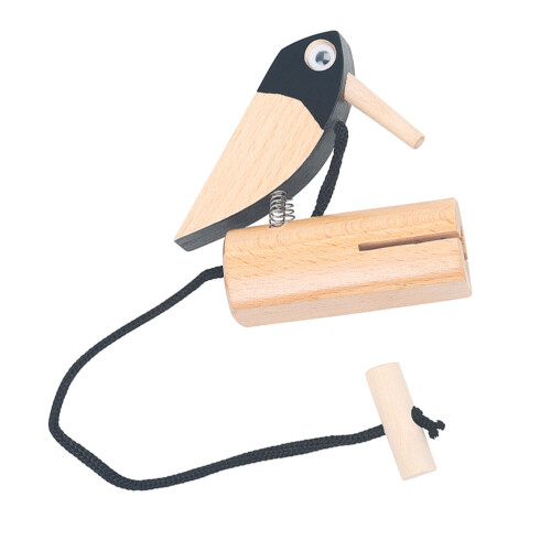 1 Juguete Pájaro Carpintero Madera Orff Cognitivo De Cuerda