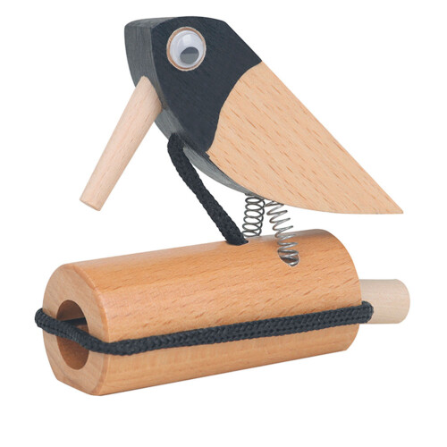 1 Juguete Pájaro Carpintero Madera Orff Cognitivo De Cuerda 2