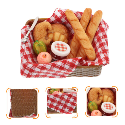 Mini Cesta Para Pan Comida Juguete Casa De Muñecas 2