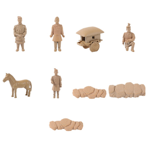 Ensemble Décoratif De Bureau En Cuite – Mini Soldat, Char,