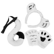 1Set Kinderfeest Tijgerstaart Met Oren Hoofdband En Handschoenen