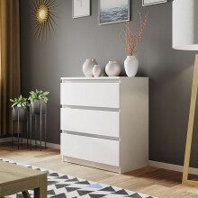 (Matt White, 3 Drawer Chest) Carlton Chest Of Drawers Matt Finish