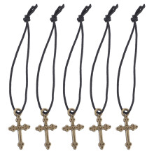 5 Unidades Collar De En Aleación Con Cruz