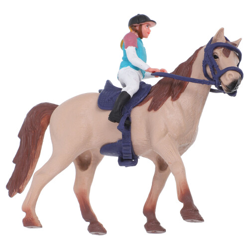 De Caballo De Plástico Con Jinete Decorativa Para
