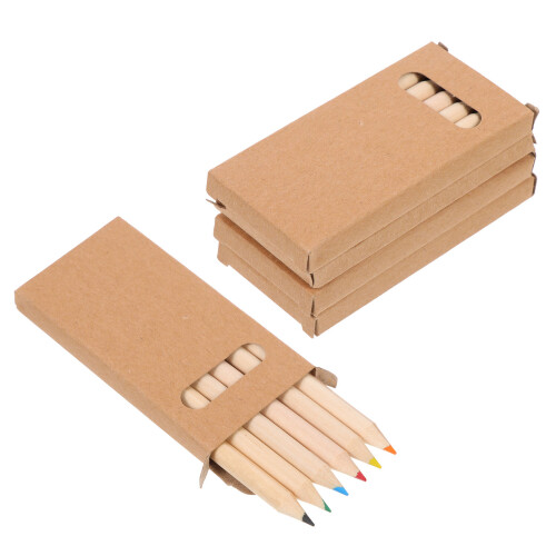 4 Cajas De Lápices De De Madera Para Escuela