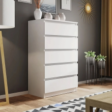 (Matt White, 5 Drawer Chest) Carlton Chest Of Drawers Matt Finish