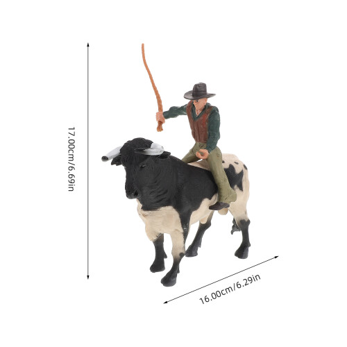 Ensemble De Taureaux Espagnols Jouets Cowboy Réaliste Statue 1