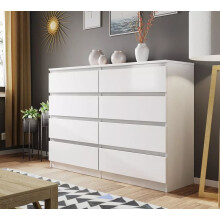 (Matt White, 8 Drawer Chest) Carlton Chest Of Drawers Matt Finish