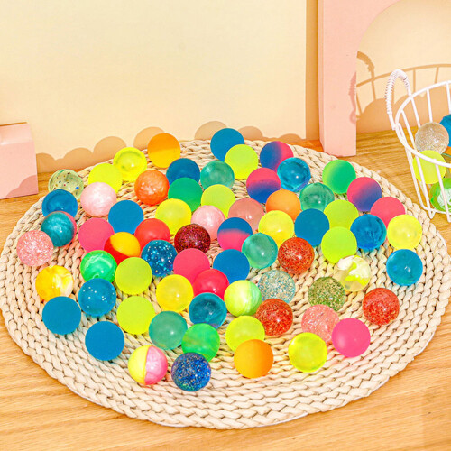 25Pcs Bright Assorted Color Elastic Bouncy Balls For Kids 2