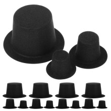 300 Pcs Christmas Mini Black Snowman Hats For Dolls And Crafts