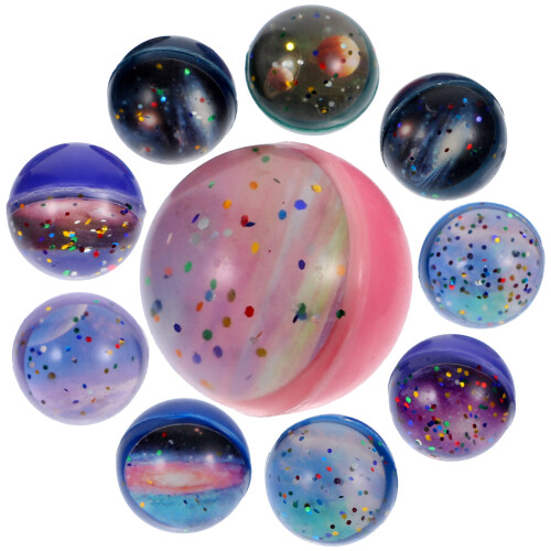 10 Pièces Balles Rebondissantes Anti‐Stress Élastiques Format