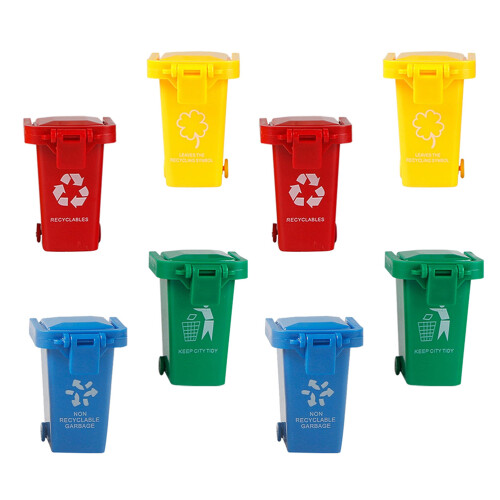 8Pcs Kid Push Plastic Garbage For Children Playing 2