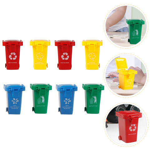 8Pcs Kid Push Plastic Garbage For Children Playing 1