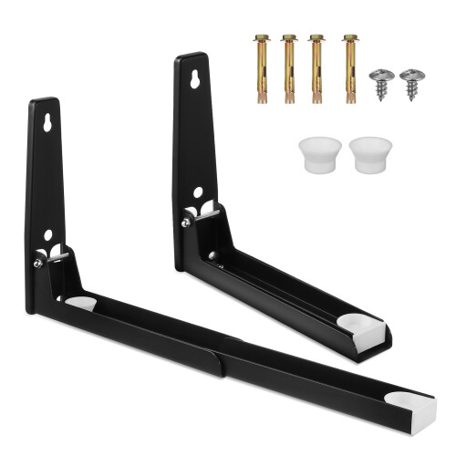 One Pair Adjustable Microwave Wall Mount Bracket Shelf Stainless Steel