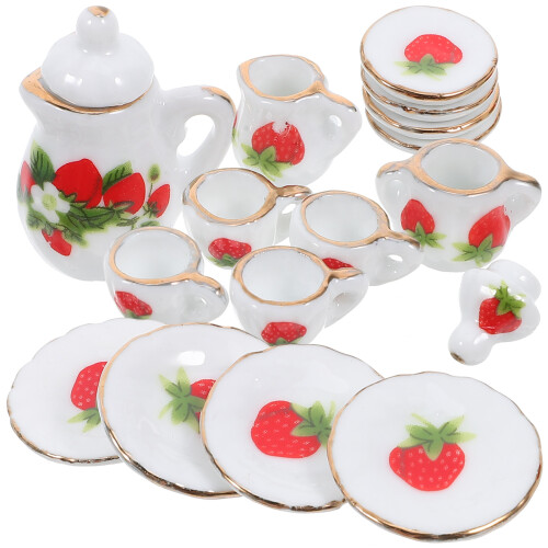 One Set Porcelain Diy Miniature Dollhouse Kitchen Tea Ware 1:12 1