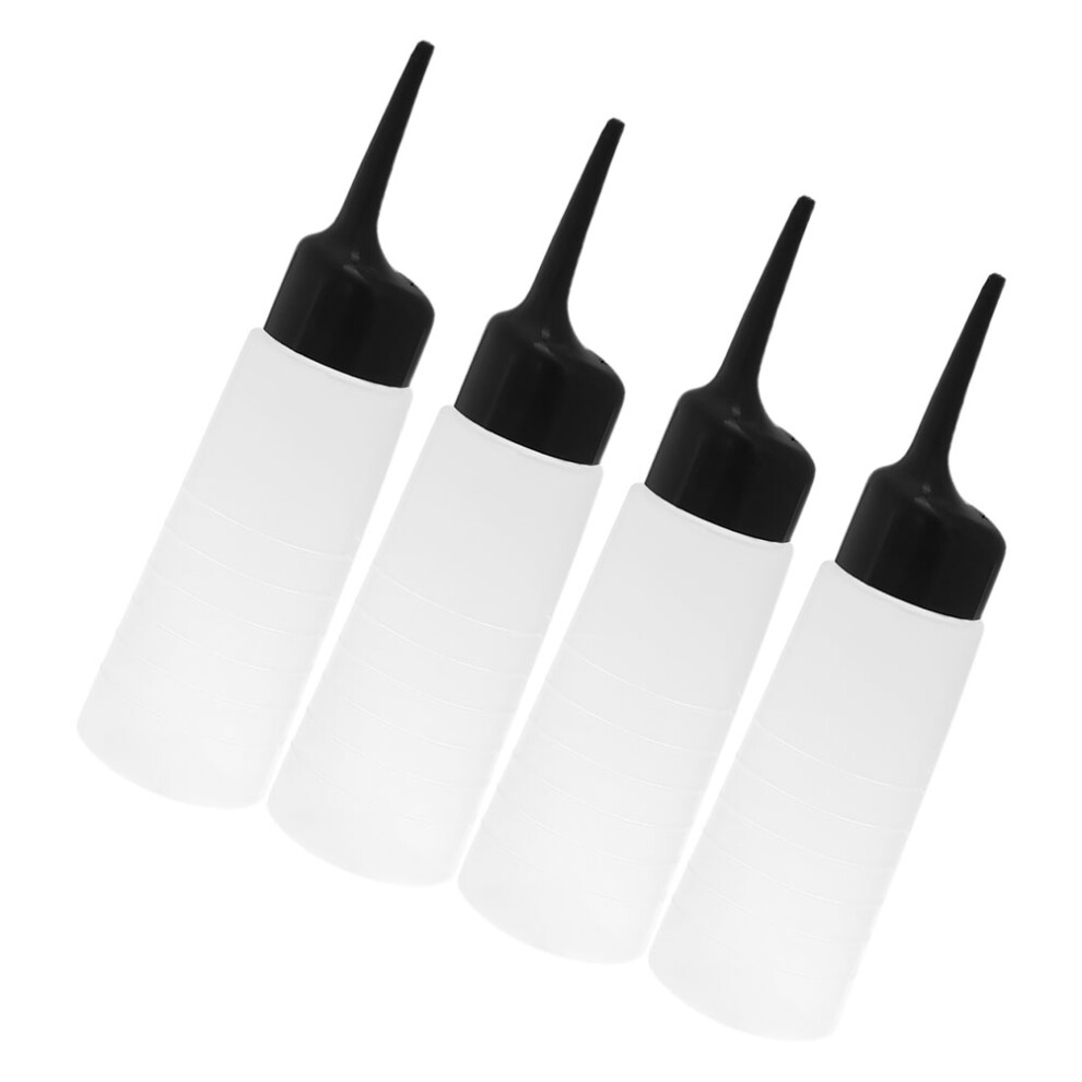Solustre 4Pcs Refillable Hair Dye Applicator Bottles For Dye Shampoo Oil