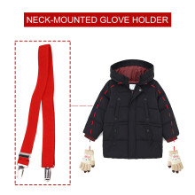 2Pcs Adjustable Glove Clip Holder For Kids Elastic Mittens Catcher Red