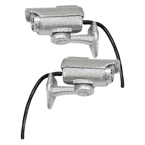 2Pcs Mini Alloy Camera Dollhouse Accessory Fake Security Camera Prop