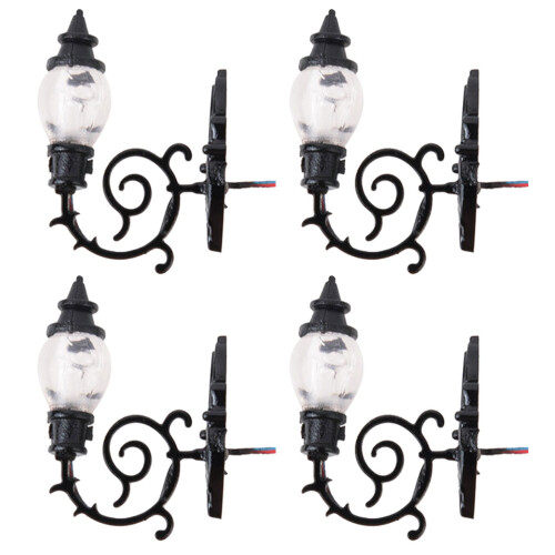 4Pcs Sand Table Miniature Wall Lamp Desktop Ornament 1:87
