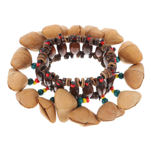1Pc Nut Shell Bracelet With African Drum Bell (Assorted Colors) 1