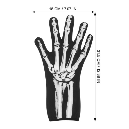 One Pair Halloween Skull Ghost Skeleton Gloves For Scary Parties 1