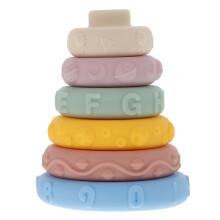 1 Set Stacking Ring Baby Teething Toy Color Cognitive Plaything