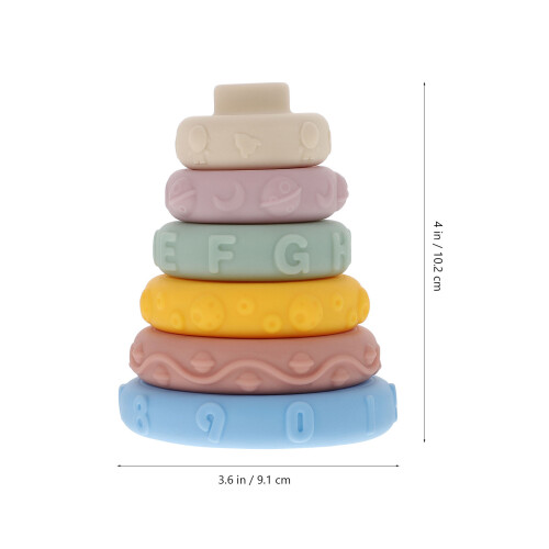 1 Set Stacking Ring Baby Teething Toy Color Cognitive Plaything 1