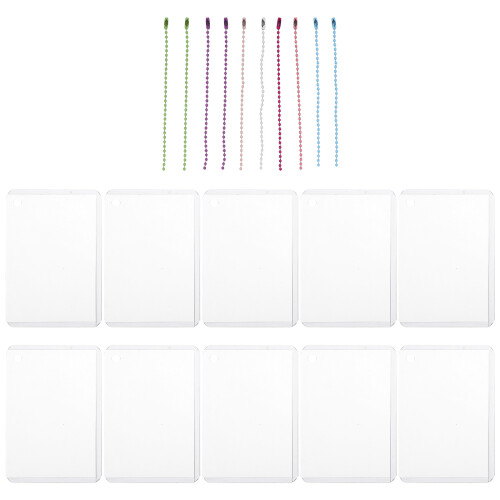 10 Sets Plastic Photocard Holder With Chain