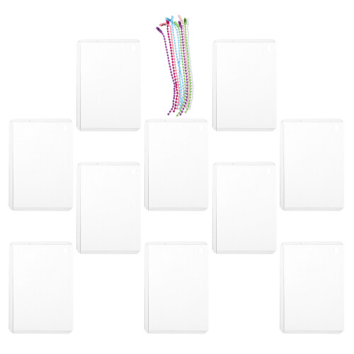 10 Sets Plastic Photocard Holder With Chain 2