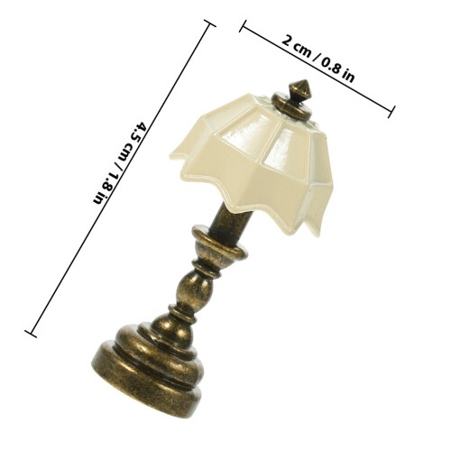 2Pcs Doll House Table Lamp Miniature Bedside Light Model 1