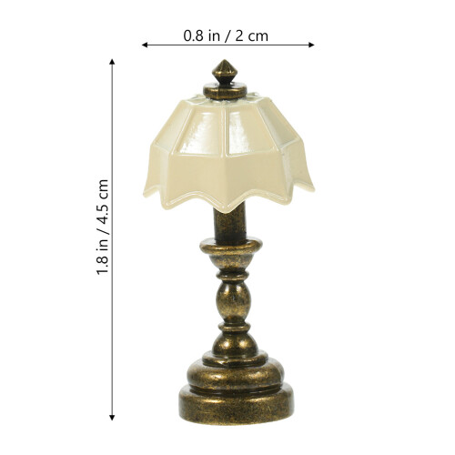 2Pcs Doll House Table Lamp Miniature Bedside Light Model 2