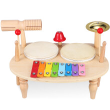 Wooden Mini Drum Kit Tambourine Xylophone Musical Instrument