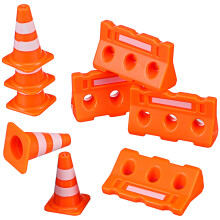 Mini Traffic Signs Cones Fence Plastic Educational Play For Kids