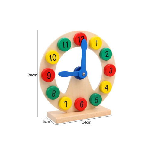 1Pc Wooden Number Clock Toy Educational Teaching Tool 1