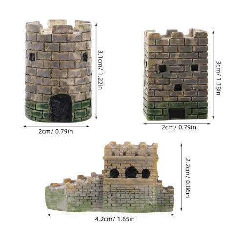 3 Unidades Miniatura Gran Castillo Decoración 1