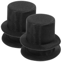 4Pcs Mini Cylinder Hats Small Top Hat Decorative Snowman Doll Cap