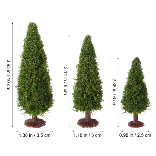 15Pcs Green Scenery Landscape Cedar Trees For Model Railroad Layout 1