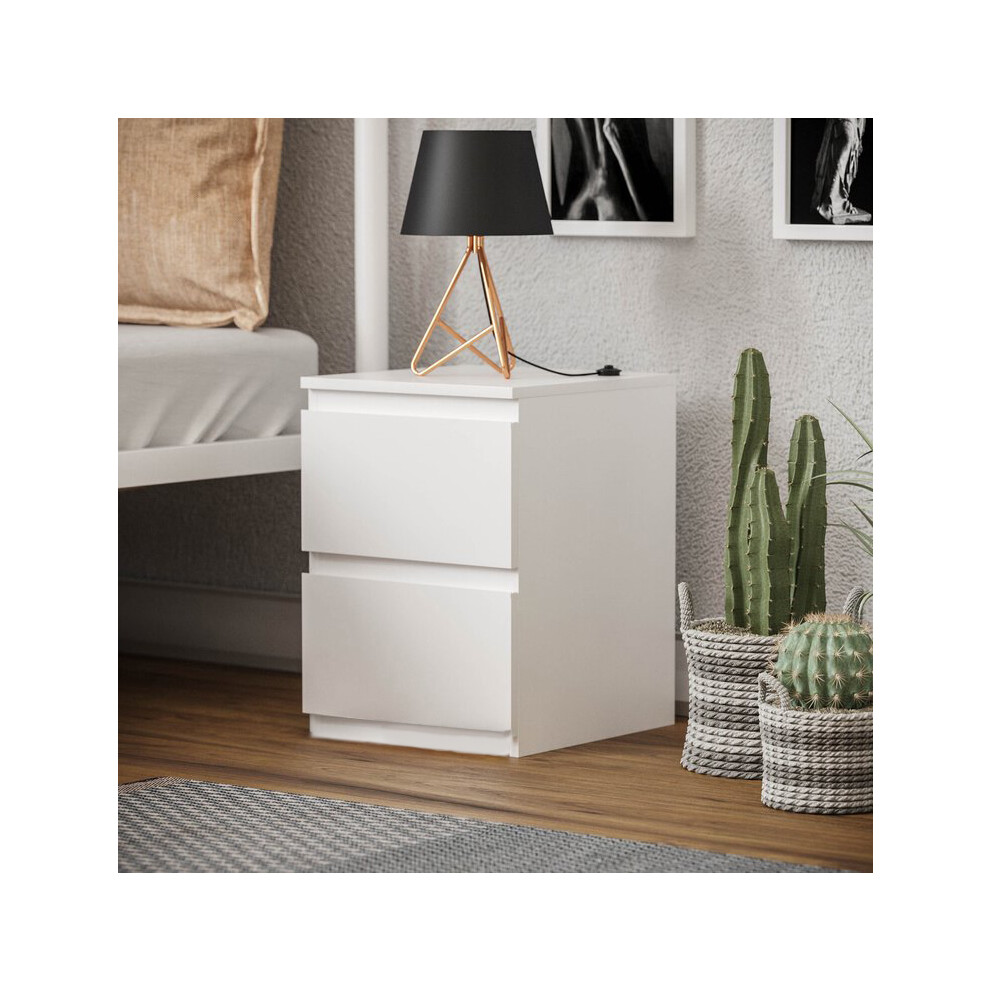 Luxury Life (Matt White, 2 Drawer Bedside Cabinet) Carlton Chest Of Drawers Matt Finish