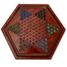 One Set Wooden Chinese Checkers Family Board Game For Kids