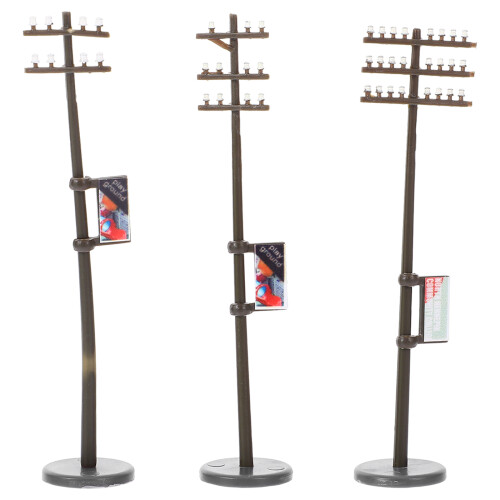 Miniature Plastic Telegraph Poles Set For Diy Decoration 1