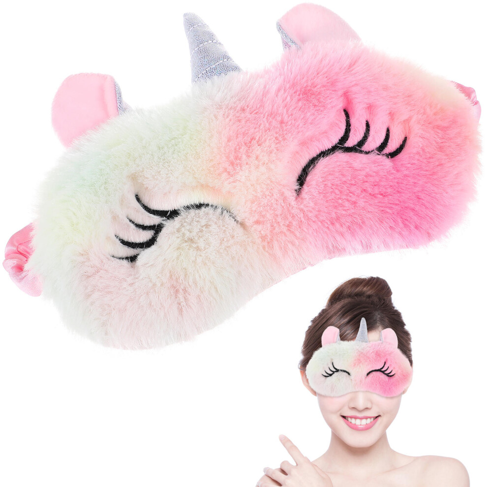 Vaguelly Cream Ice Unicorn Sleeping Eye Cover Mask For Women Girls Kids