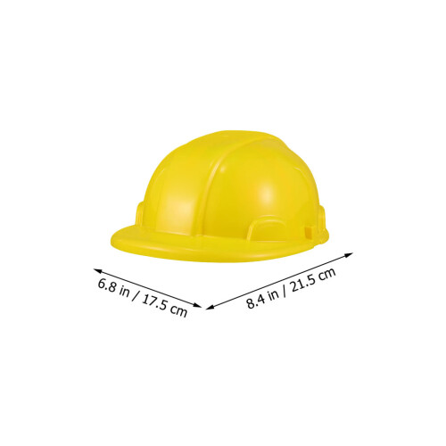 8Pcs Yellow Plastic Construction Party Hats For Kids 1