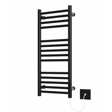 (300mm) Belfast Black Dry Electric Stainless Steel Towel Rails - 720mm High