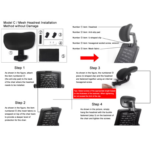 Office Computer Chair Headrest Adjustable Head Pillow 2